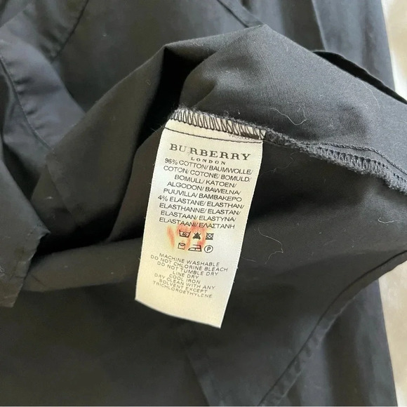 Burberry Black Button Down Shirt  with Lace Ruffle Size 8 - Picture 4 of 5